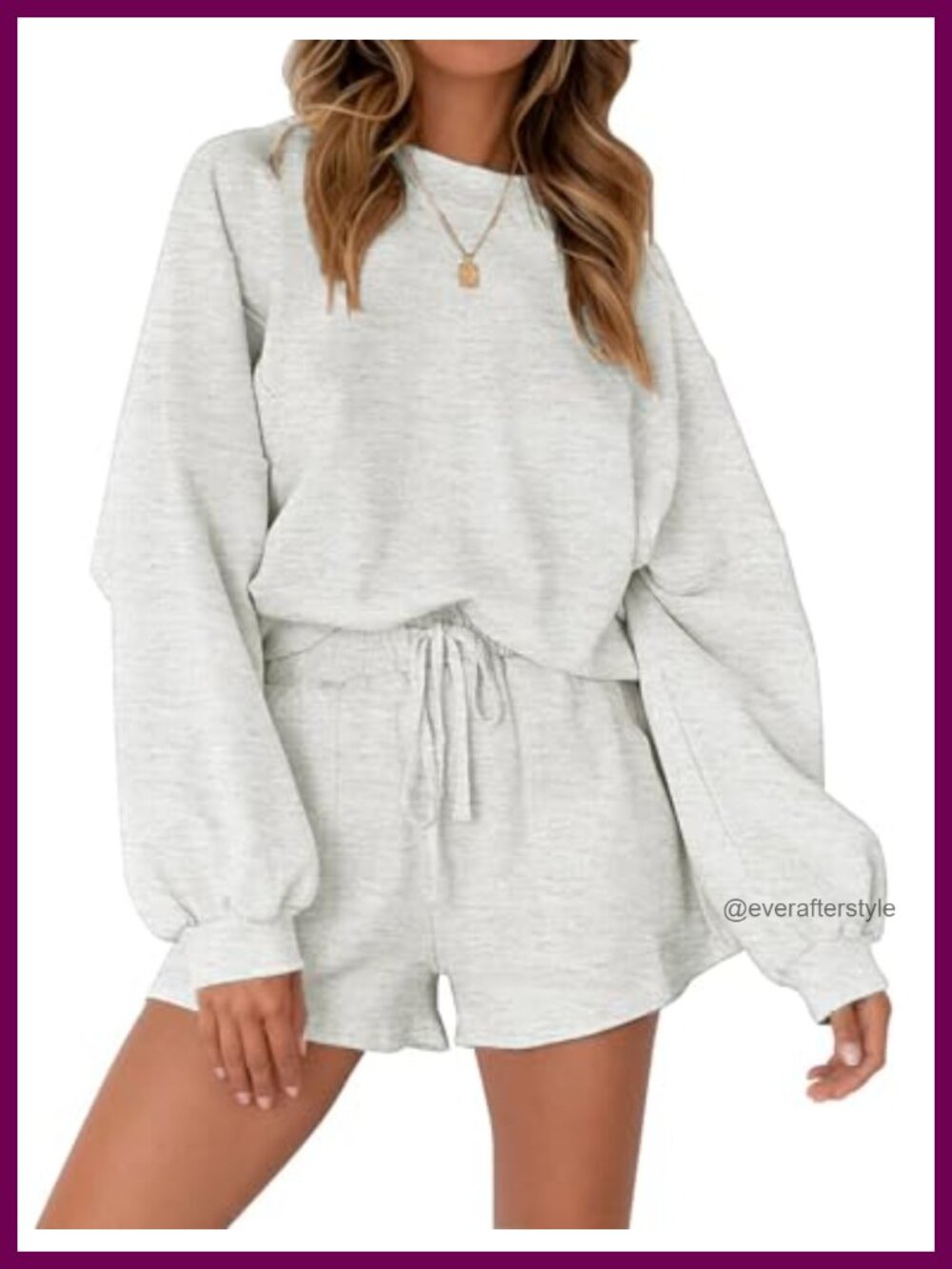 MEROKEETY-Women's 2-Piece Lounge Set • Batwing Sweatshirt & High-Waist Shorts •